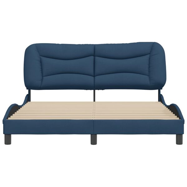 vidaXL Cadre de lit sans matelas Hvar bleu 160x200 cm tissu
