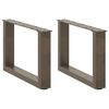 vidaXL Pieds de table basse en U, 2 pi&egrave;ces, acier naturel, 50 x (30-31) cm