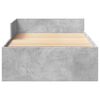 vidaXL Cadre de lit sans matelas gris b&eacute;ton 90x190cm bois d'ing&eacute;nierie