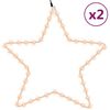 vidaXL Figures d'&eacute;toiles de No&euml;l avec 48 LED 2 pcs Blanc chaud 56 cm