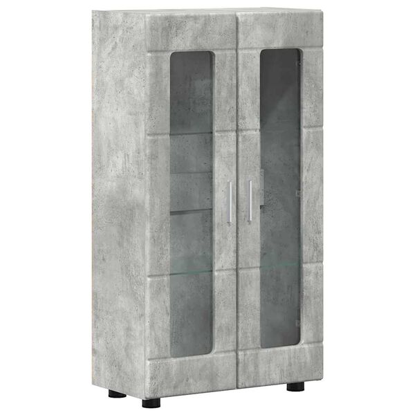 vidaXL Buffet FLORIN Gris b&eacute;ton 55,5 x 29 x 103 cm Bois d'ing&eacute;nierie