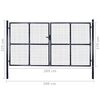 vidaXL Portail de jardin grillag&eacute; en acier galvanis&eacute; 300 x 175 cm gris