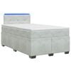 vidaXL Lit de box spring avec matelas et LED Gris clair 120 x 190 cm