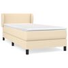vidaXL Sommier &agrave; lattes de lit avec matelas Cr&egrave;me 80x200 cm Tissu