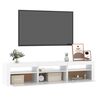vidaXL Meuble TV avec lumi&egrave;res LED Blanc 180x35x40 cm