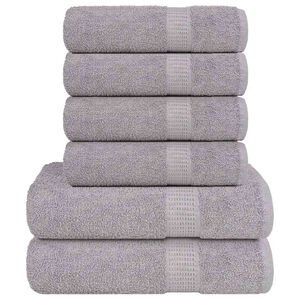 vidaXL Ensemble de serviettes FROGN 6 pcs gris 360 g/m&sup2;