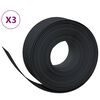 vidaXL Bordures de jardin 3 pcs noir 10 m 20 cm poly&eacute;thyl&egrave;ne