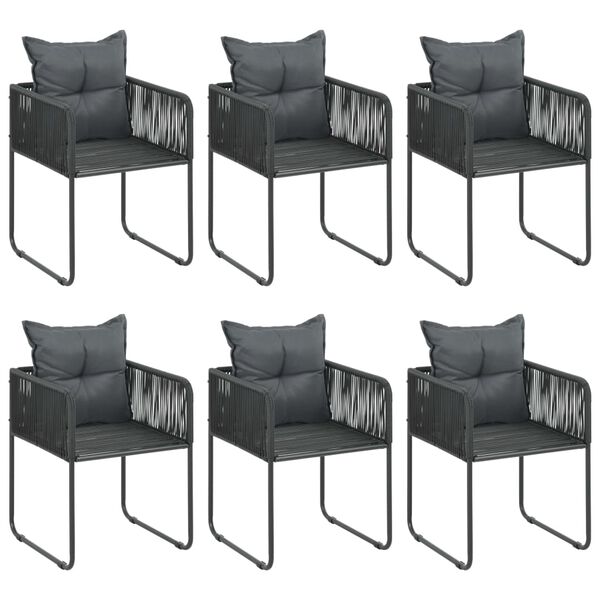 vidaXL Ensemble à Manger de jardin 7pcs PVC résine tressée noir marron