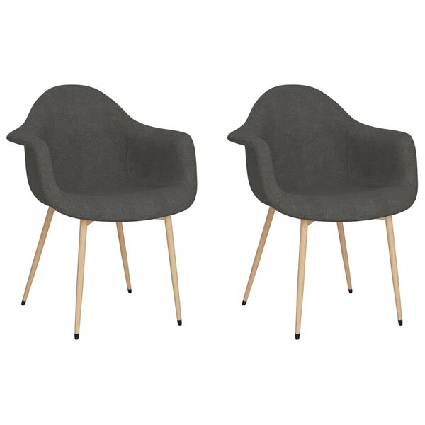 vidaXL Chaises &agrave; manger lot de 2 gris fonc&eacute; tissu