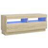 vidaXL Meuble TV avec lumi&egrave;res LED ch&ecirc;ne sonoma 100x35x40 cm