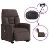 vidaXL Fauteuil inclinable de massage &eacute;lectrique Marron fonc&eacute; Tissu