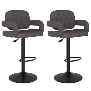 vidaXL Tabourets de bar lot de 2 taupe tissu