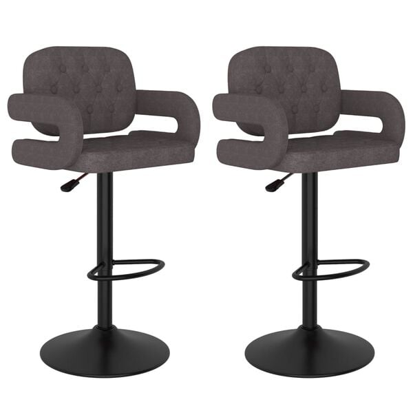 vidaXL Tabourets de bar lot de 2 taupe tissu