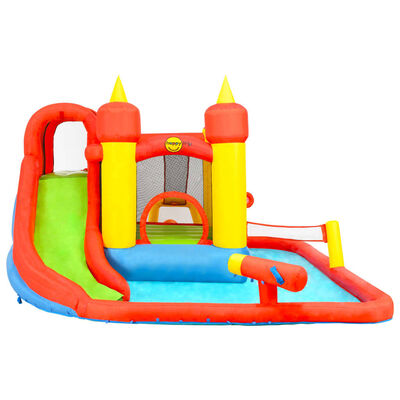 Happy Hop Château gonflable avec toboggan et piscine 410x385x220cm PVC