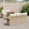 vidaXL Ensemble de canap&eacute; de jardin 6 pcs Beige Poly rotin