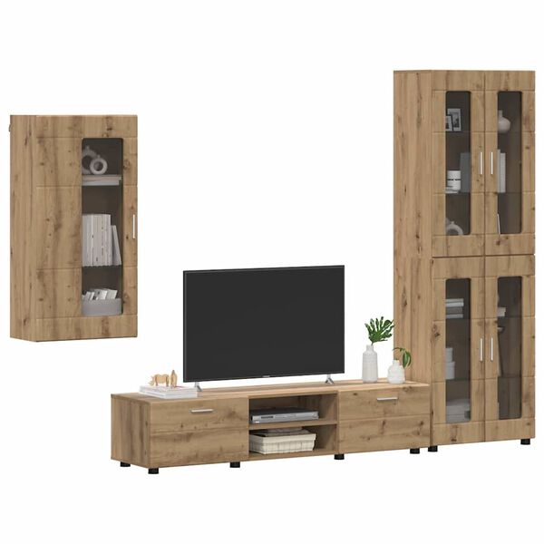 vidaXL Ensemble meuble TV FLORIN Ch&ecirc;ne artisanal Bois d'ing&eacute;nierie