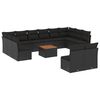vidaXL Salon de jardin avec coussins 13 pcs noir r&eacute;sine tress&eacute;e