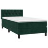 vidaXL Sommier &agrave; lattes de lit et matelas Vert fonc&eacute; 80x200 cm Velours