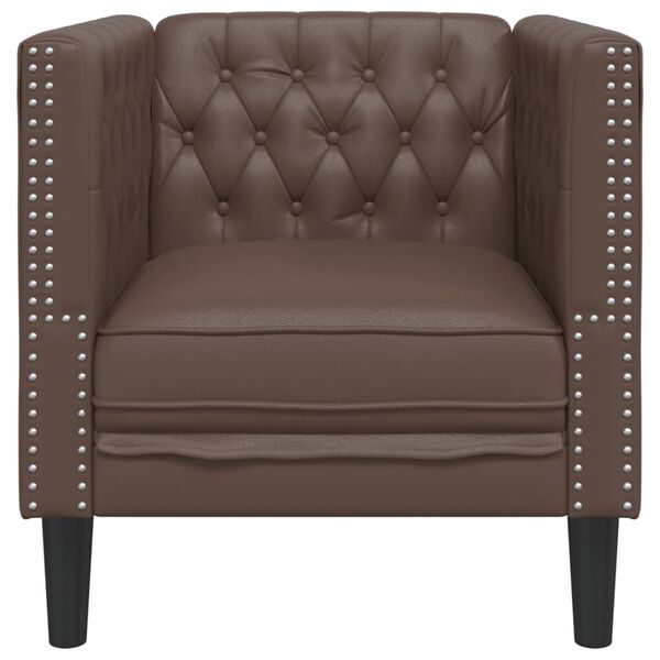 vidaXL Fauteuil Chesterfield marron similicuir