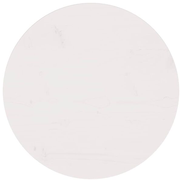 vidaXL Dessus de table Blanc &Oslash;60x2,5 cm Bois de pin massif