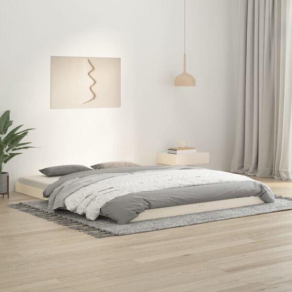 vidaXL Cadre de lit sans matelas blanc 150x200 cm bois de pin massif
