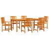 vidaXL Ensemble de salle &agrave; manger pour jardin 7 pc Marron