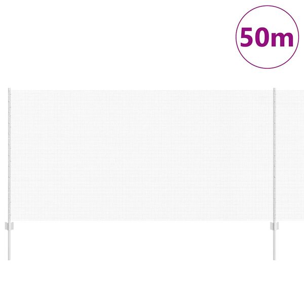vidaXL Clôture avec poteau Argenté 1,2 x 50 m Acier