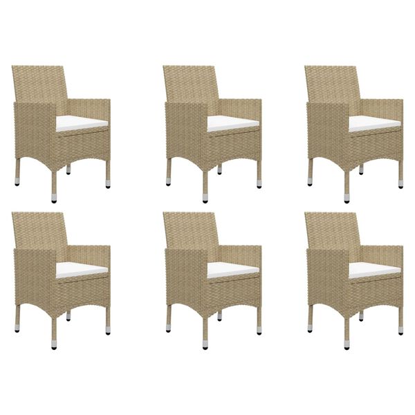 vidaXL Ensemble &agrave; manger de jardin 7 pcs Beige