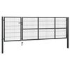 vidaXL Portail de jardin avec poteaux en acier 350 x 100 cm anthracite