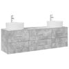 vidaXL Ensemble d'armoire de salle de bain 3 pc Gris b&eacute;ton