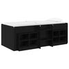 vidaXL Cadre de lit en loft avec armoire 3 pc Noir Bois d'ing&eacute;nierie