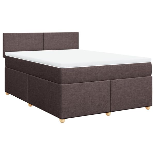 vidaXL Sommier &agrave; lattes de lit avec matelas Marron fonc&eacute; 140x190 cm