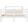 vidaXL Cadre de lit et tête de lit sans matelas blanc 135x190 cm