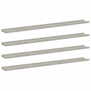 vidaXL &Eacute;tag&egrave;res murales 4 pcs Gris b&eacute;ton 115x9x3 cm