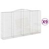 vidaXL Paniers &agrave; gabions arqu&eacute;s 9 pcs 400x50x220/240 cm Fer galvanis&eacute;