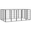 vidaXL Parc pour chien 16panneaux Noir 50x100cm Acier enduit de poudre