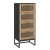 vidaXL Buffet haut noir 40x30x95 cm bois d'ing&eacute;nierie