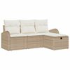 vidaXL Ensemble de canap&eacute; de jardin 4 pc Beige polyrotin