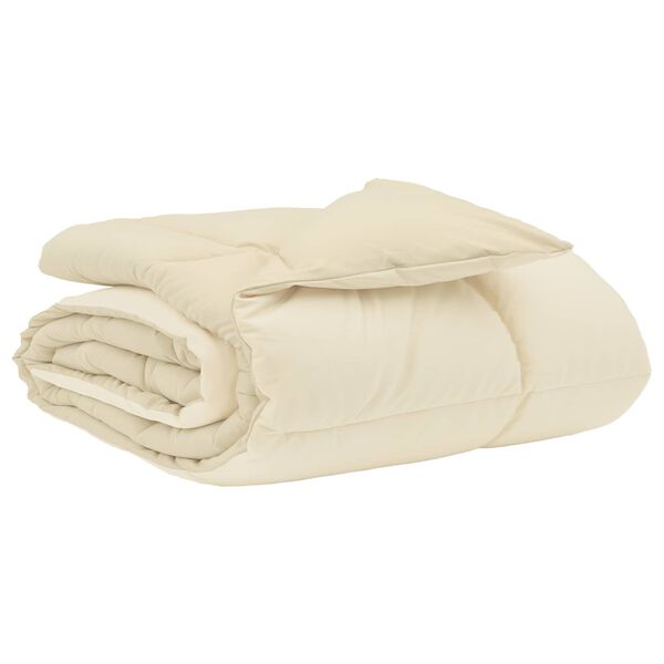 vidaXL Duvet complet toute l'ann&eacute;e Cr&egrave;me 140 x 200 cm Microfibre