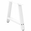 vidaXL Pieds de table basse en forme de A, 2 pi&egrave;ces, blanc, 60 x (42-43) cm, acier