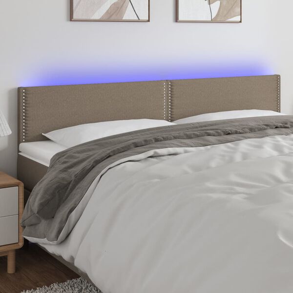 vidaXL T&ecirc;te de lit &agrave; LED Taupe 160x5x78/88 cm Tissu