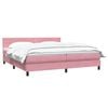 vidaXL Sommier &agrave; lattes de lit avec matelas rose 180x210 cm velours