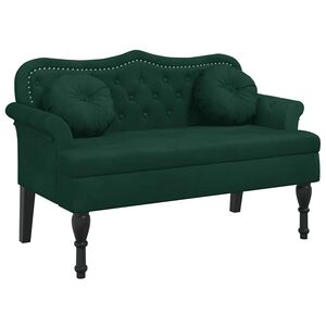 vidaXL Banc avec coussins Vert fonc&eacute; 120,5x65x75 cm Velours