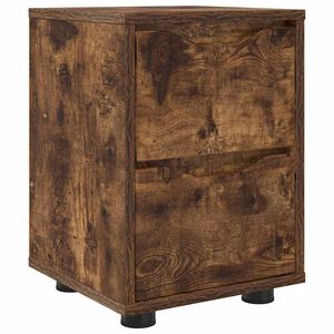 vidaXL Table de chevet Ch&ecirc;ne fum&eacute; 30,5 x 30 x 43 cm Bois d'ing&eacute;nierie