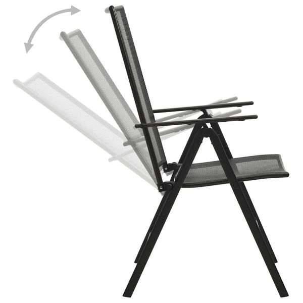 vidaXL Chaises pliables en maille lot de 4 Acier Anthracite