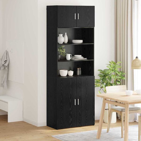 vidaXL Armoire de rangement Ch&ecirc;ne noir 80 x 42,5 x 225 cm