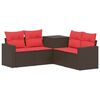 vidaXL Ensemble de Canap&eacute;s 5 pc Marron et rouge