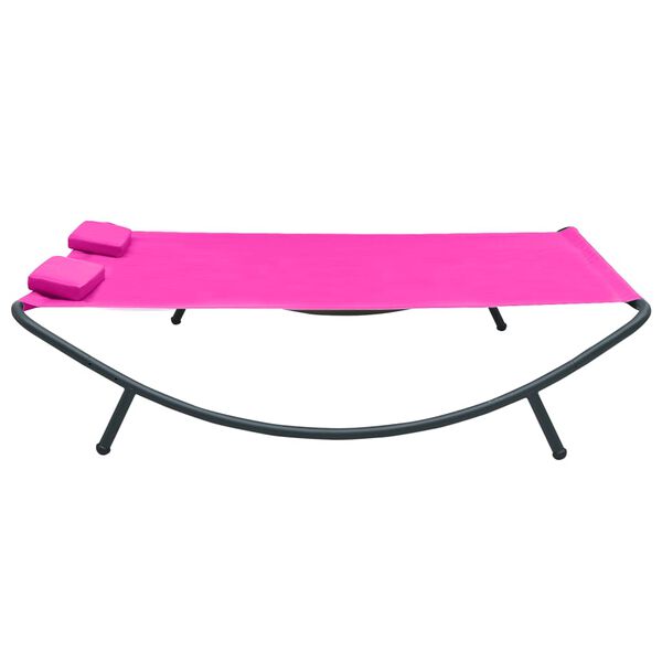 vidaXL Lit de repos d'ext&eacute;rieur tissu rose