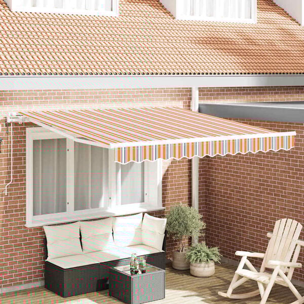 vidaXL Auvent Rétractable Multicolore 300 x 250 cm Tissu et acier