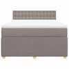 vidaXL Sommier &agrave; lattes de lit avec matelas Taupe 140x200 cm Tissu